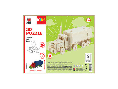 Marabu KiDS Puzzle 3D 'Camion', 38 pièces