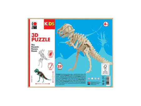 Marabu KiDS Puzzle 3D 'Dinosaure T-Rex', 29 pièces