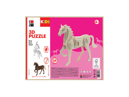 Marabu KiDS Puzzle 3D 'Cheval', 30 pièces