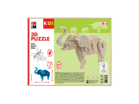 Marabu KiDS Puzzle 3D 'Eléphant', 27 pièces