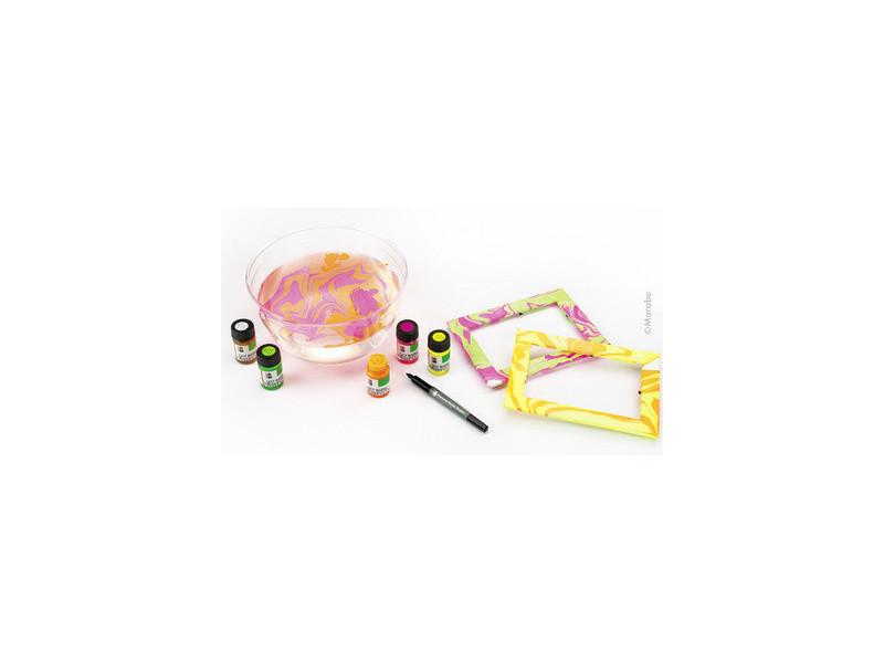 Marabu Peinture à marbrer 'easy marble', set fluo NEON