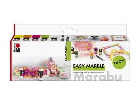 Marabu Peinture à marbrer 'easy marble', set fluo NEON