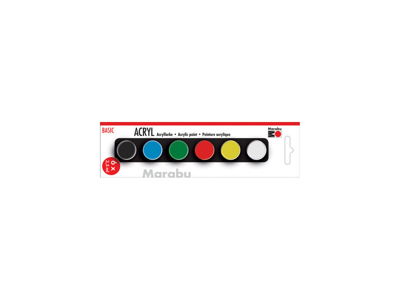 Marabu Set de peinture acrylique 'BASIC', 12 x 3,5 ml