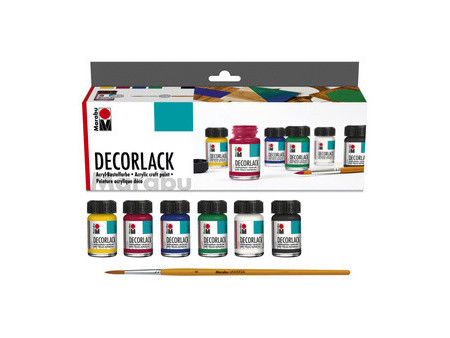 Marabu Peinture acrylique Decorlack, set de démarrage 6x15ml