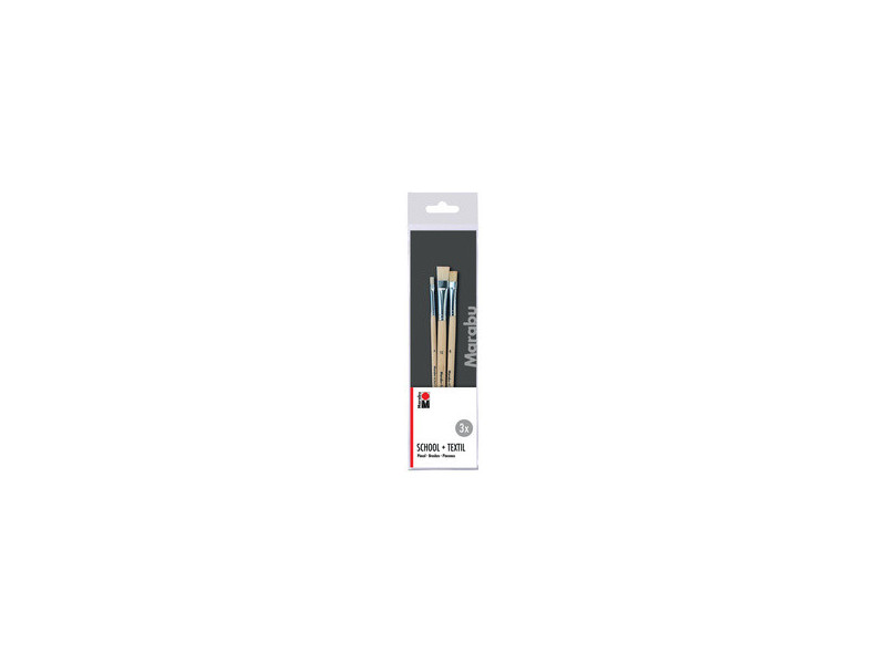 Marabu Set de pinceaux School + Textil, 3 pièces