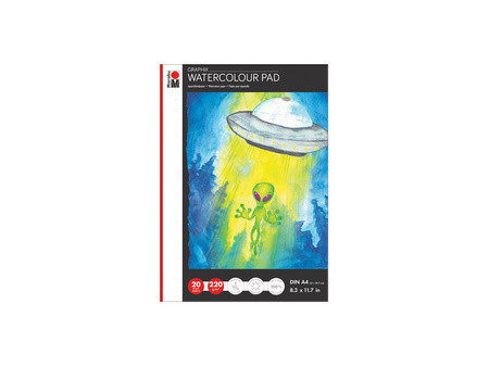 Marabu Bloc de papier aquarelle WATERCOLOUR PAD, 220 g/m2