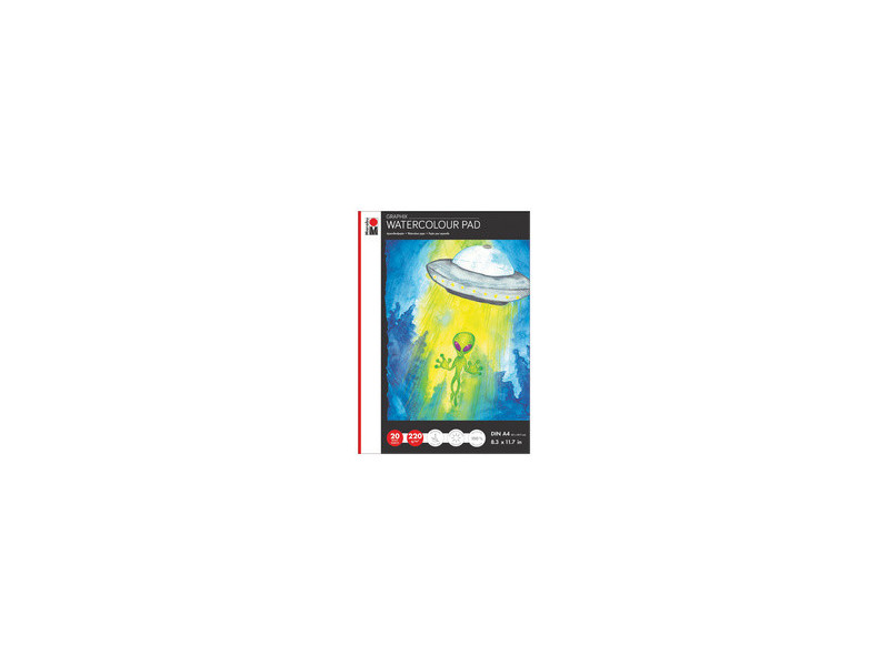 Marabu Bloc de papier aquarelle WATERCOLOUR PAD, 220 g/m2