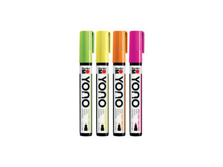 Marabu Feutre acrylique 'YONO', 1,5 - 3,0 mm, set de 4 FLUO