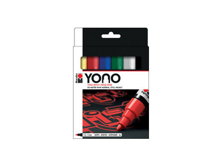 Marabu Feutre acrylique 'YONO', 1,5 - 3,0 mm, set de 6