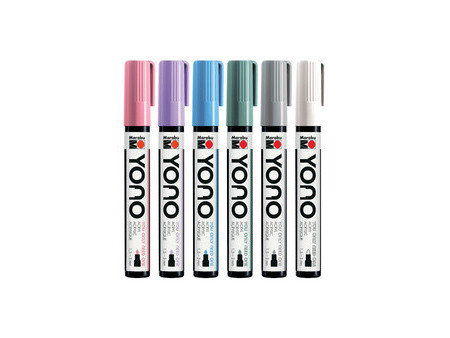 Marabu Marqueur acrylique YONO, 1,5-3,0 mm, set de 6 PASTEL