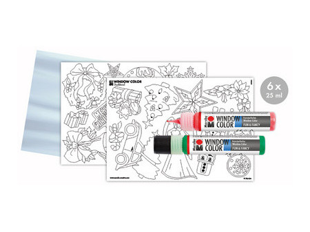 Marabu Kit Window Color 'XMAS Traditional', 6 x 25 ml