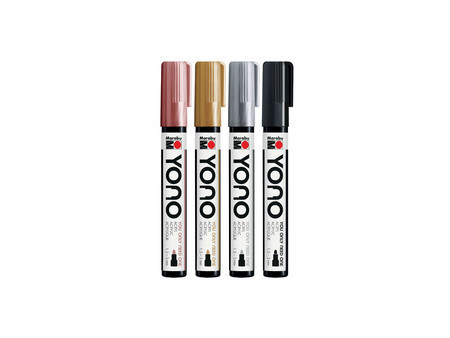 Marabu Feutre acrylique 'YONO', 0,5 - 1,4 mm, set de 4 METAL