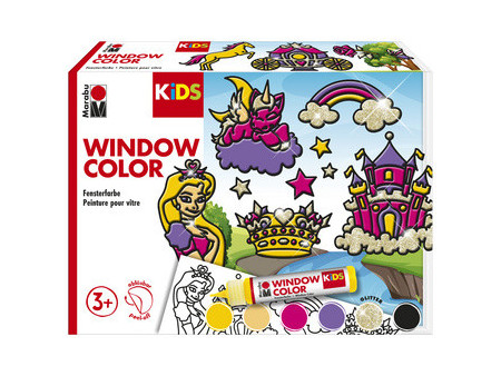 Marabu KiDS Kit Window Color 'Princesse', 6 x 25 ml