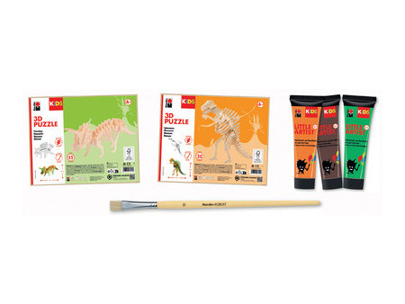 Marabu KiDS Kit peinture & puzzle Little Artist, dinos