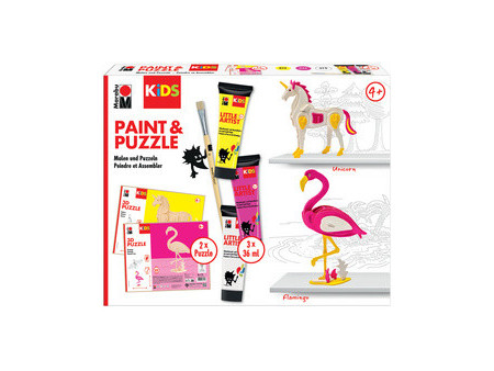 Marabu KiDS Kit peinture & puzzle Little Artist, flamant