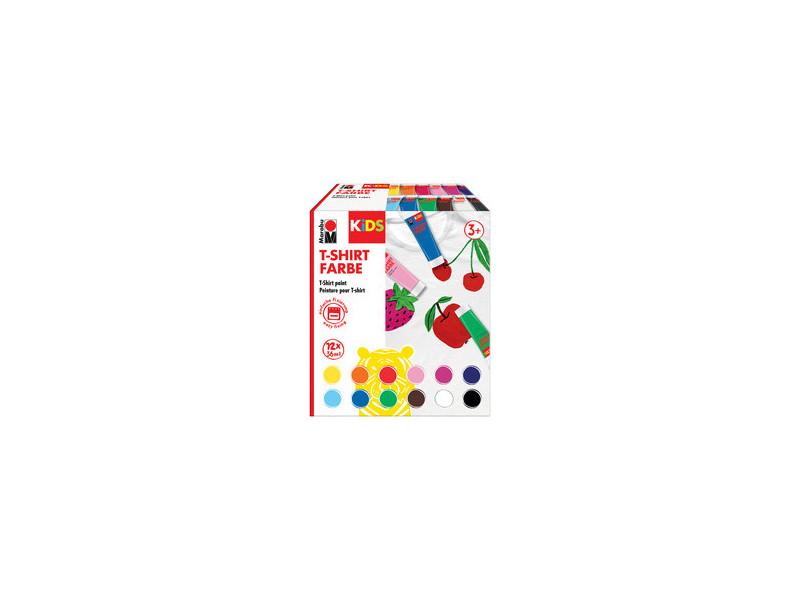 Marabu KiDS Peinture pour T-Shirt, 36 ml, tube, set de 12