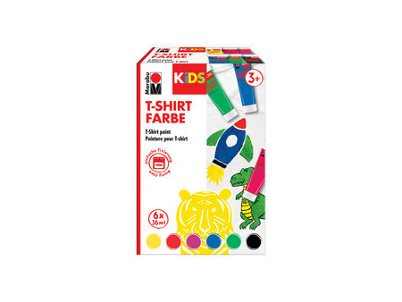 Marabu KiDS Peinture pour T-Shirt, 36 ml, tube, set de 12