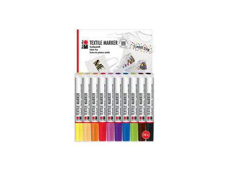 Marabu Marqueur pour tissu 'Textile Marker', set de 10