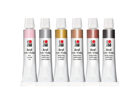 Marabu Set de peinture acrylique SHINY CLASSICS, 6 x 12 ml