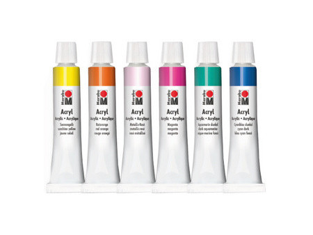 Marabu Set de peinture acrylique COLOR BLOCKING, 6 x 12 ml