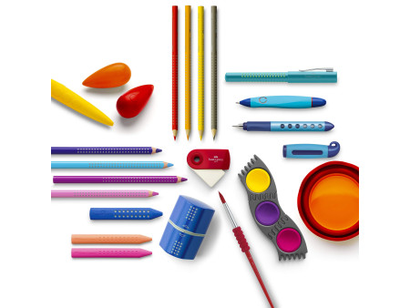 FABER-CASTELL Craies effacables JUMBO, étui carton de 12