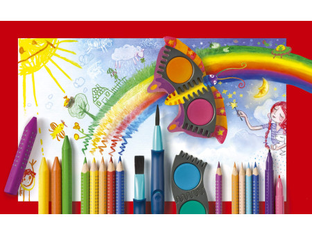 FABER-CASTELL Craies effacables JUMBO, étui carton de 12
