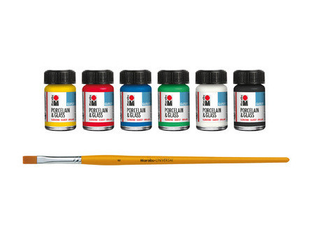 Marabu Peinture 'Porcelain & Glass Glossy', kit de démarrage