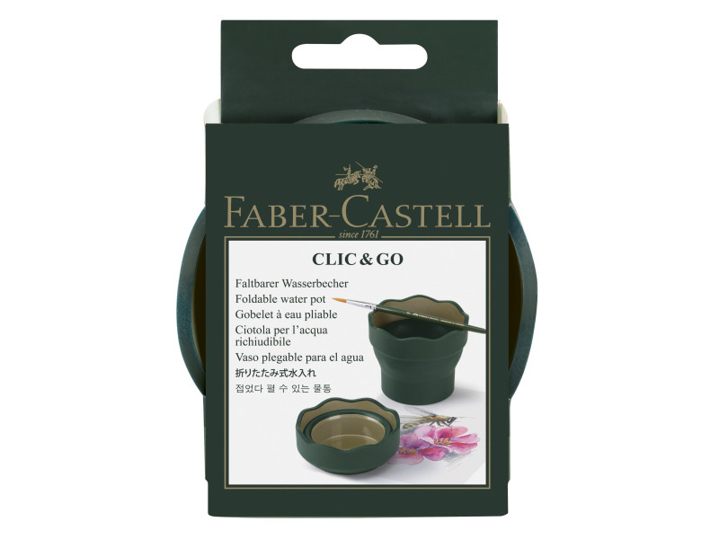 FABER-CASTELL Gobelet CLIC & GO, vert foncé