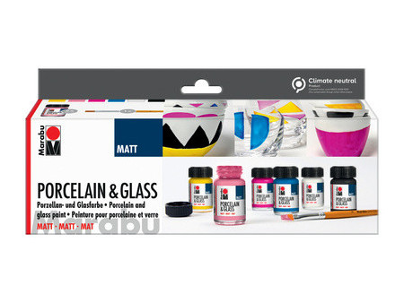 Marabu Peinture 'Porcelain & Glass Matt', kit de démarrage