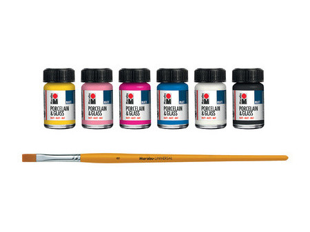Marabu Peinture 'Porcelain & Glass Matt', kit de démarrage