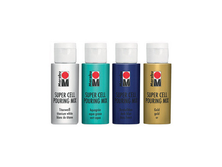Marabu Super Cell Pouring Mix-Set OCEAN, 4 x 60 ml