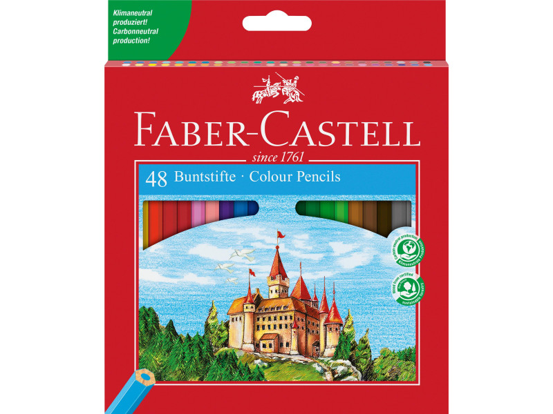 FABER-CASTELL Crayons de couleur CASTLE, étui de 48