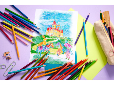 FABER-CASTELL Crayons de couleur CASTLE, étui de 48