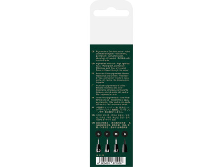 FABER-CASTELL Feutre PITT artist pen, étui de 4, noir