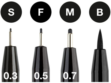 FABER-CASTELL Feutre PITT artist pen, étui de 4, noir