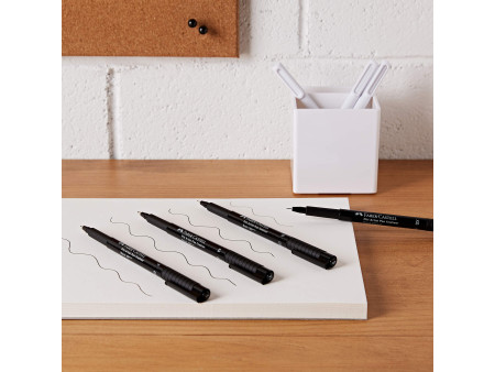 FABER-CASTELL Feutre PITT artist pen, étui de 4, noir