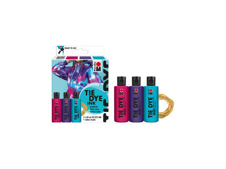 Marabu Set de peintures batik TIE DYE, 3x80ml, tons tendance