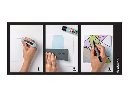 Marabu Kit acrylique Acryl Color Squeegee Art Power