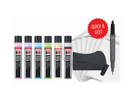 Marabu Kit acrylique Acryl Color Squeegee Art Power