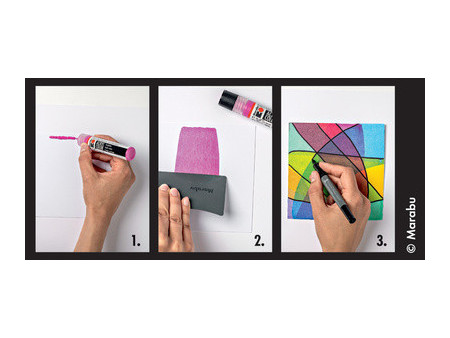 Marabu Kit acrylique Acryl Color Squeegee Art Power