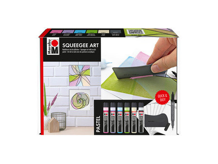 Marabu Kit acrylique Acryl Color Squeegee Art Pastel