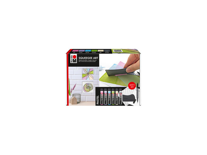 Marabu Kit acrylique Acryl Color Squeegee Art Pastel