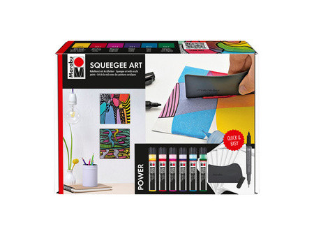 Marabu Kit acrylique Acryl Color Squeegee Art Pastel