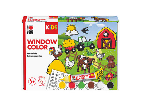 Marabu KiDS Kit Window Color 'Ferme', 6 x 25 ml