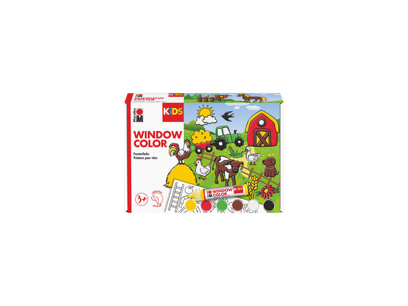 Marabu KiDS Kit Window Color 'Ferme', 6 x 25 ml