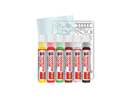 Marabu KiDS Kit Window Color 'Ferme', 6 x 25 ml