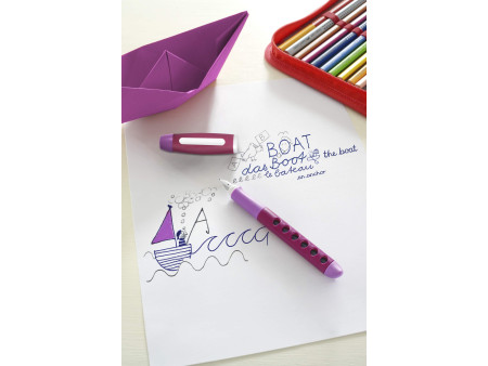 FABER-CASTELL Stylo plume éducatif Scribolino, mûre