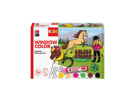 Marabu KiDS Kit Window Color 'Poney club', 6 x 25 ml