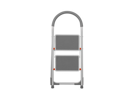 Bradas Escabeau pliable en acier, 3 niveaux, blanc/gris