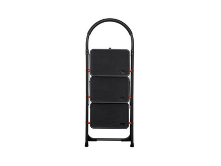 Bradas Escabeau pliable en acier, 4 niveaux, noir